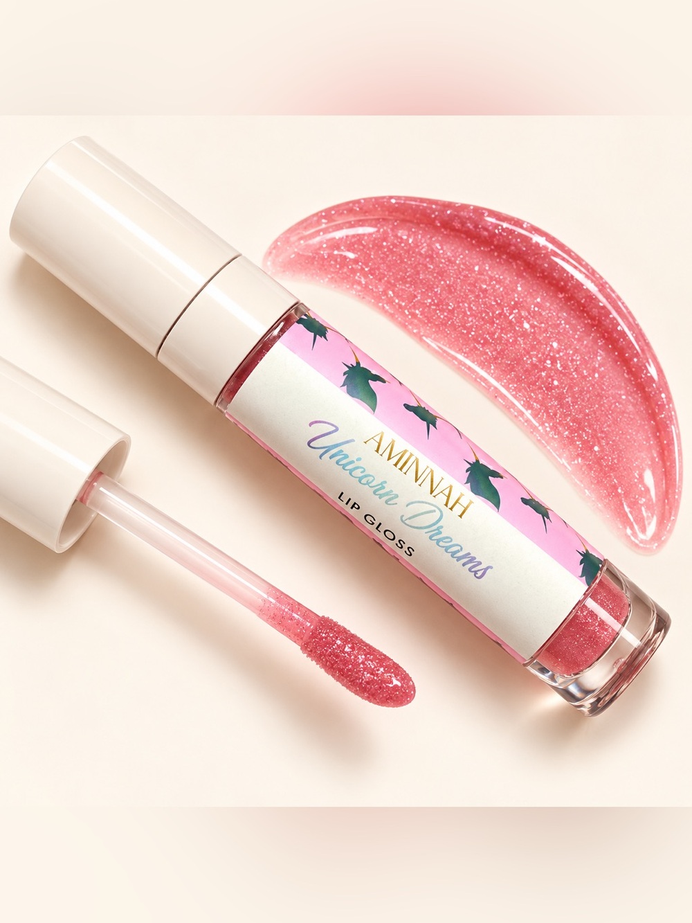 Aminnah Unicorn Dreams Shimmer Lip Gloss — Pink